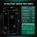 Mars Hydro TS600 2' × 2' Complete Grow Tent Kit – All-in-One Beginner Growing System Grow tent with dimensions and features on a dark background