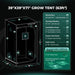 Mars Hydro FC3000 300W LED 3.3' x 3.3' Complete Grow Tent Kit Grow tent with dimensions and features on a dark background