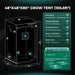 Mars Hydro TSW2000 300W LED 4x4 Complete Grow Tent Kit 48''x48''x80'' grow tent with dimensions and features on a dark background