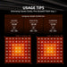 Spider Farmer Smart Grow Tent Kit 5′x5′x6.5′ with G8600 800W LED Usage tips for LED grow light with hanging height guidelines and color temperature chart.