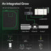 Vivosun 4x2 Starter Grow Tent Kit – 200W LumaLight & GrowHub A22 Diagram of an integrated grow system with components labeled on a black background