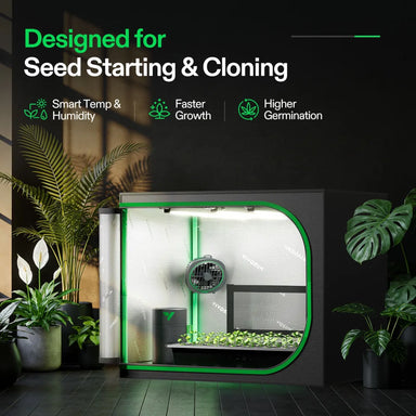 Vivosun Clone Tent Kit 24" x 16" x 20" with GrowHub A22 Controller specifically designed for seed starting and cloning with its features supporting that 