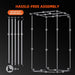Spider Farmer® 3’x3’x6′ Grow Tent Diagram of a structure with assembly instructions on a black background