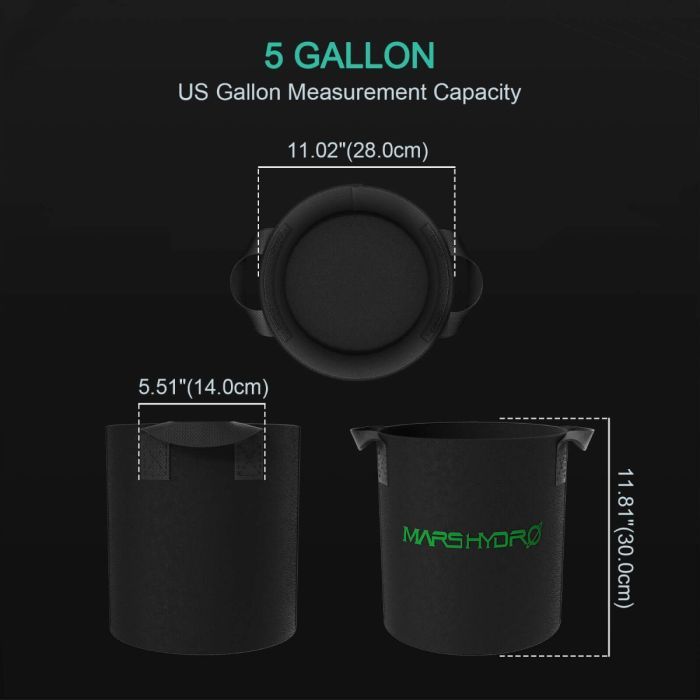 Mars Hydro iFresh 4" Inline Duct Fan Kit Black grow bag with Marshydro branding and measurements on a black background