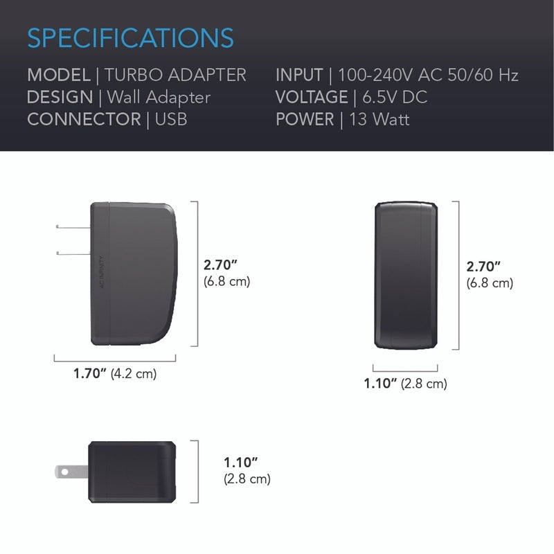 AC Infinity, Turbo Fan Power Adapter specifications 