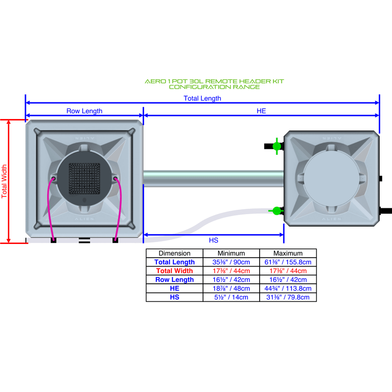 ALIEN AERO 1 Pot Hydroponic kit 1 row