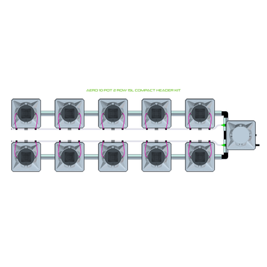 ALIEN AERO 10 Pot Hydroponic kit 2 row