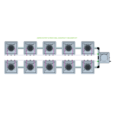 ALIEN AERO 10 Pot Hydroponic kit 2 row