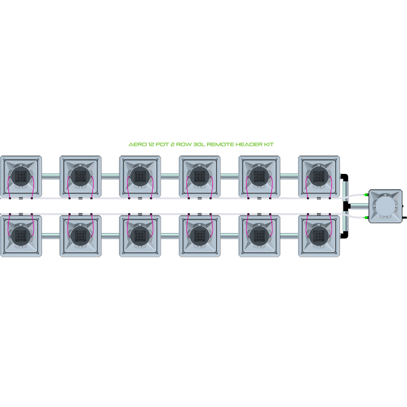 ALIEN AERO 12 Pot Hydroponic kit 2 row