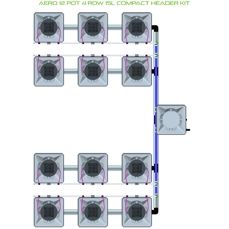 ALIEN AERO 12 Pot Hydroponic kit 4 row