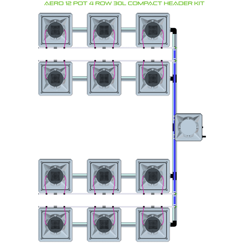 ALIEN AERO 12 Pot Hydroponic kit 4 row