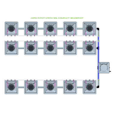 ALIEN AERO 15 Pot Hydroponic kit 3 row