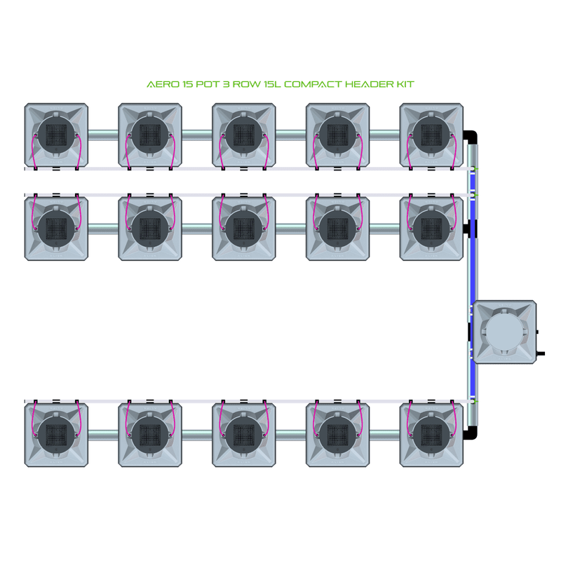 ALIEN AERO 15 Pot Hydroponic kit 3 row