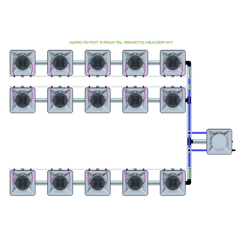 ALIEN AERO 15 Pot Hydroponic kit 3 row