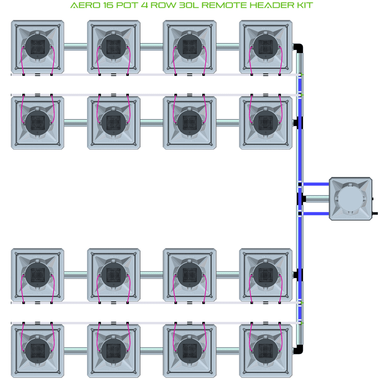 ALIEN AERO 16 Pot Hydroponic kit 4 row