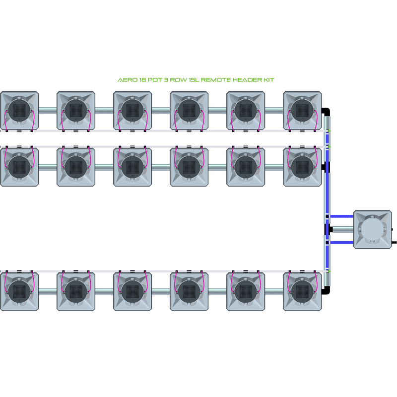 ALIEN AERO 18 Pot Hydroponic kit 3 row