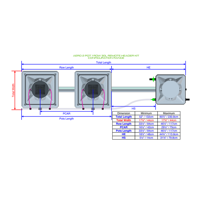 ALIEN AERO 2 Pot Hydroponic kit 1 row