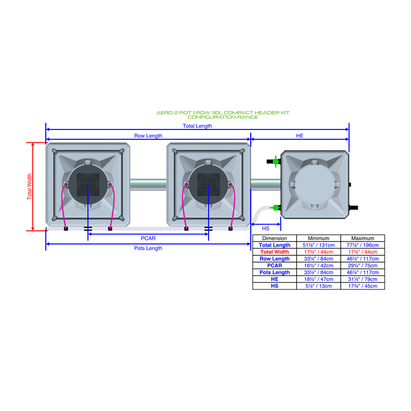 ALIEN AERO 2 Pot Hydroponic kit 1 row