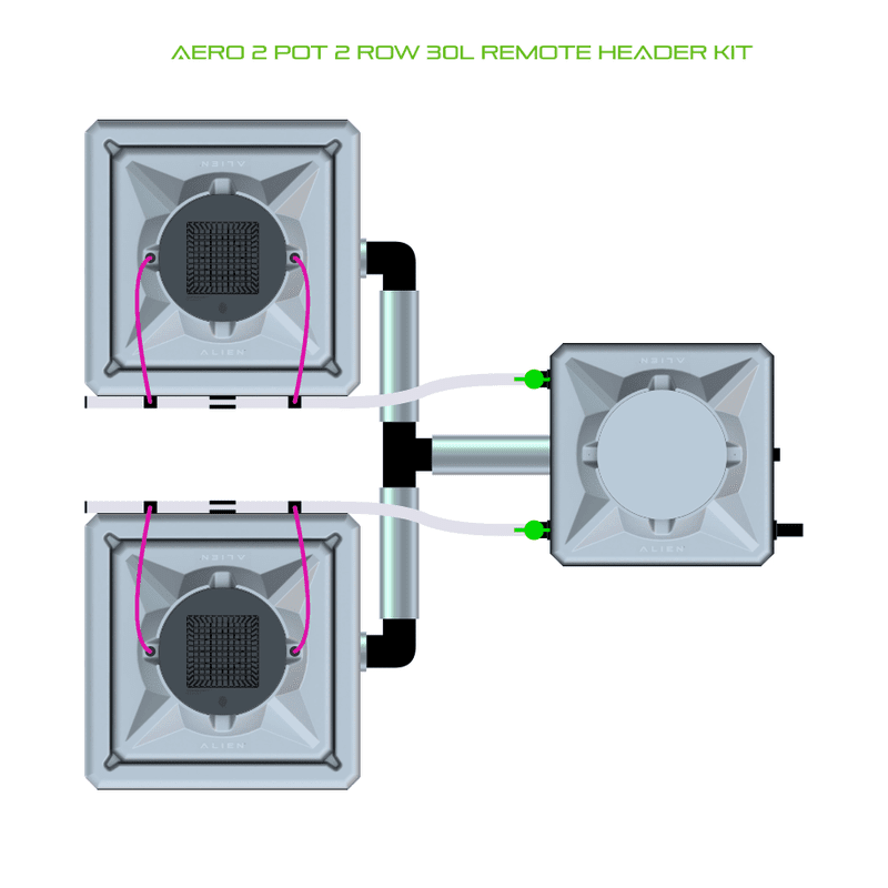 ALIEN AERO 2 Pot Hydroponic kit 2 row