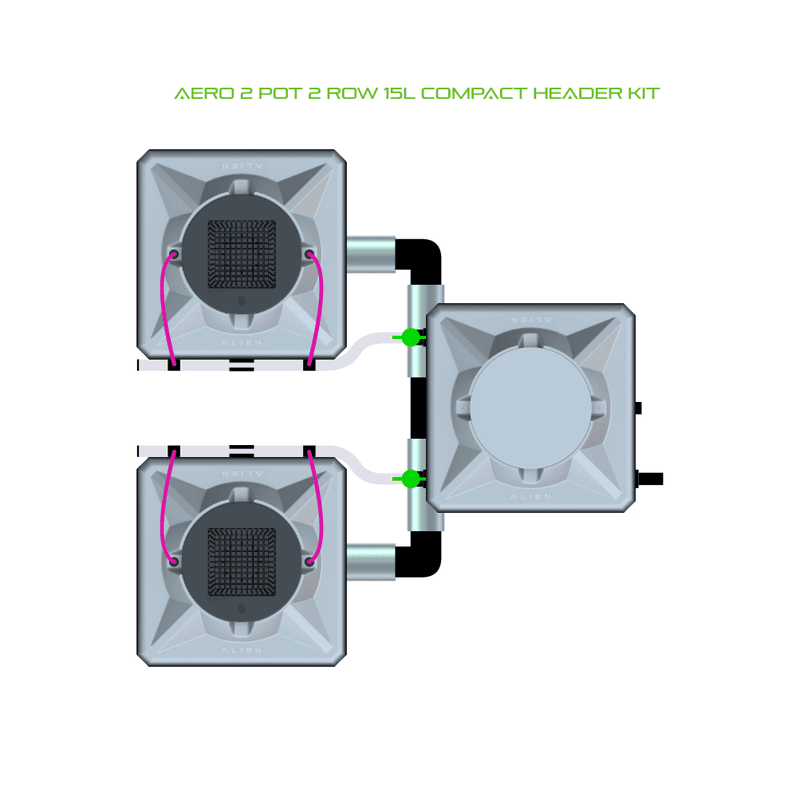 ALIEN AERO 2 Pot Hydroponic kit 2 row