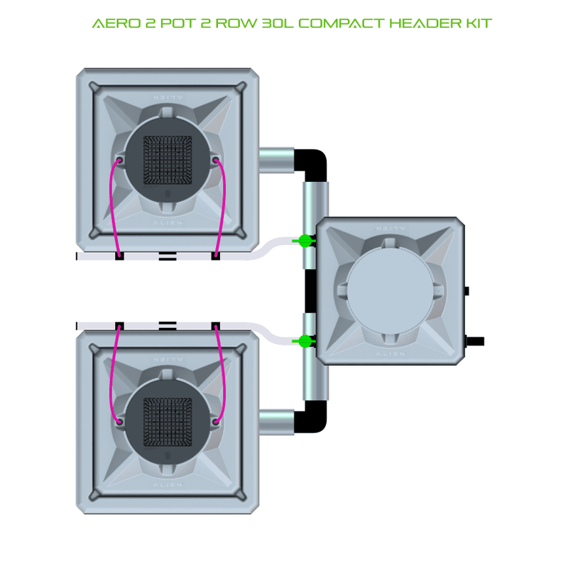 ALIEN AERO 2 Pot Hydroponic kit 2 row