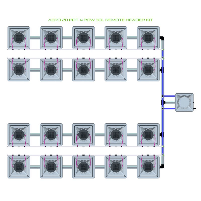 ALIEN AERO 20 Pot Hydroponic kit 4 row