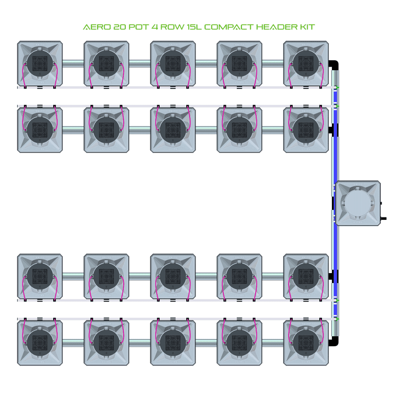 ALIEN AERO 20 Pot Hydroponic kit 4 row