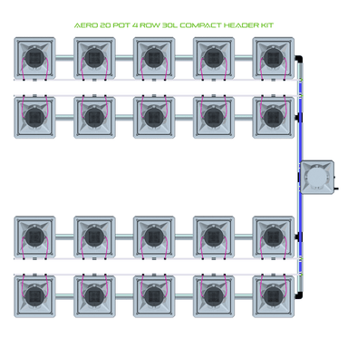 ALIEN AERO 20 Pot Hydroponic kit 4 row