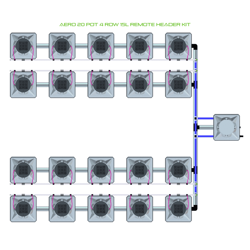 ALIEN AERO 20 Pot Hydroponic kit 4 row