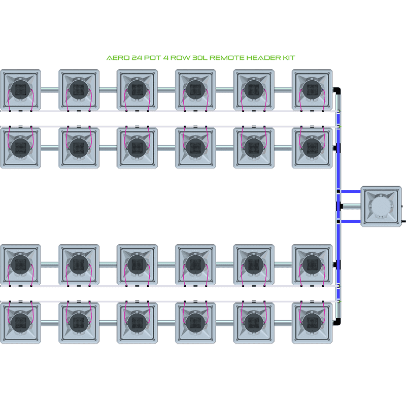 ALIEN AERO 24 Pot Hydroponic kit 4 row