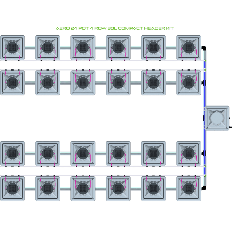 ALIEN AERO 24 Pot Hydroponic kit 4 row