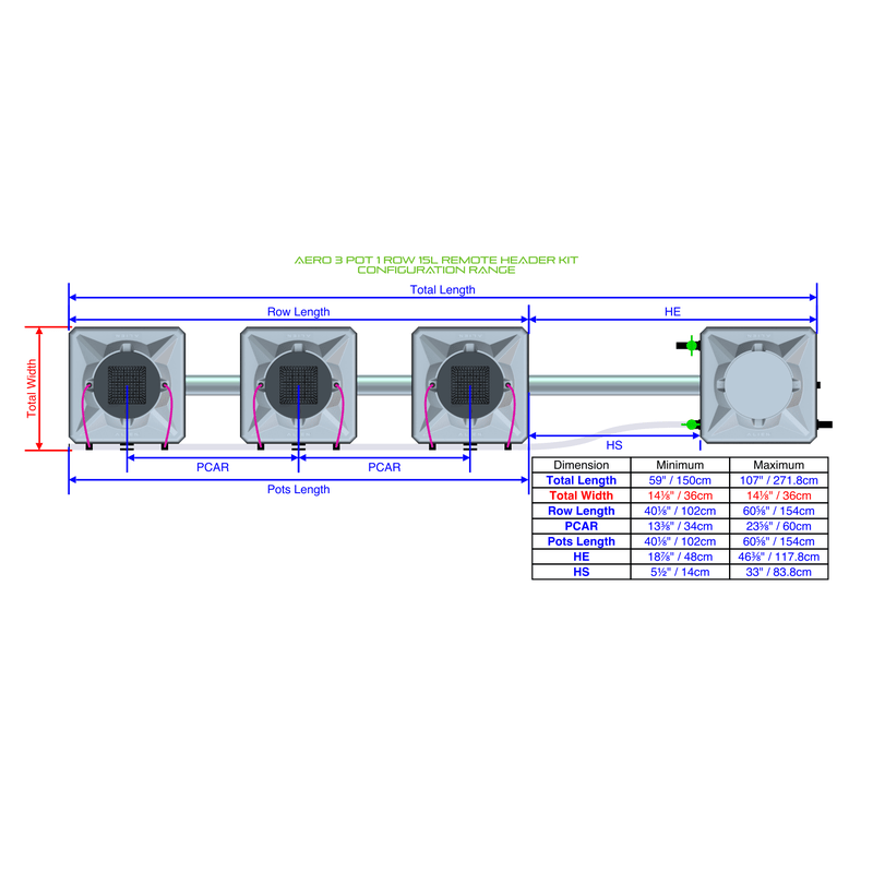 ALIEN AERO 3 Pot Hydroponic kit 1 row