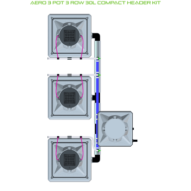 ALIEN AERO 3 Pot Hydroponic kit 3 row