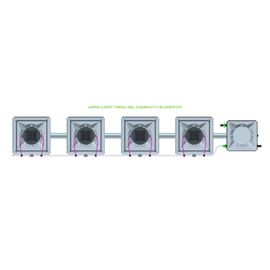 ALIEN AERO 4 Pot Hydroponic kit 1 row