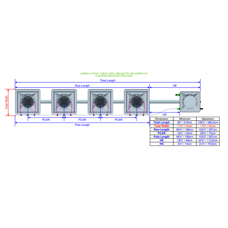 ALIEN AERO 4 Pot Hydroponic kit 1 row