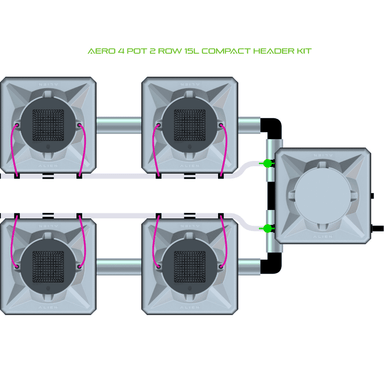 ALIEN AERO 4 Pot Hydroponic kit 2 row