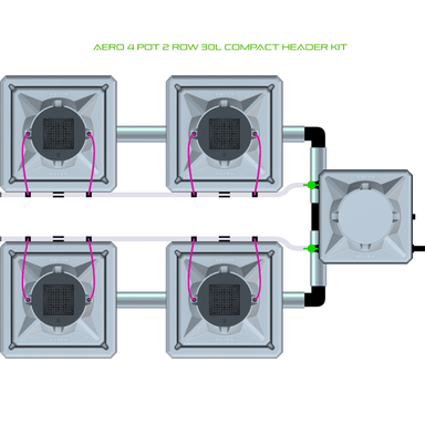 ALIEN AERO 4 Pot Hydroponic kit 2 row