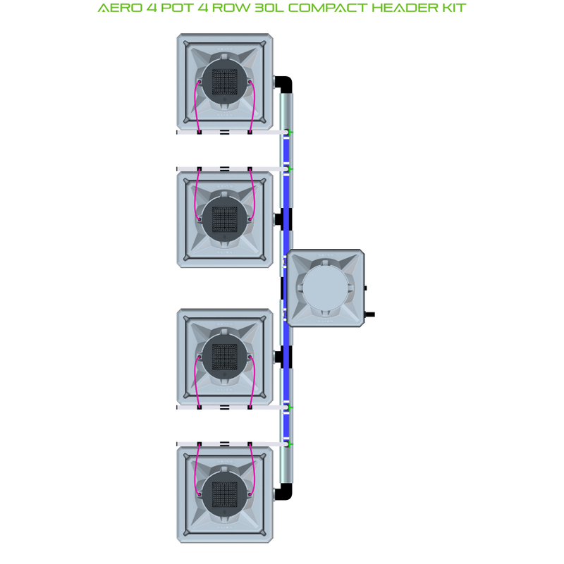 ALIEN AERO 4 Pot Hydroponic kit 4 row