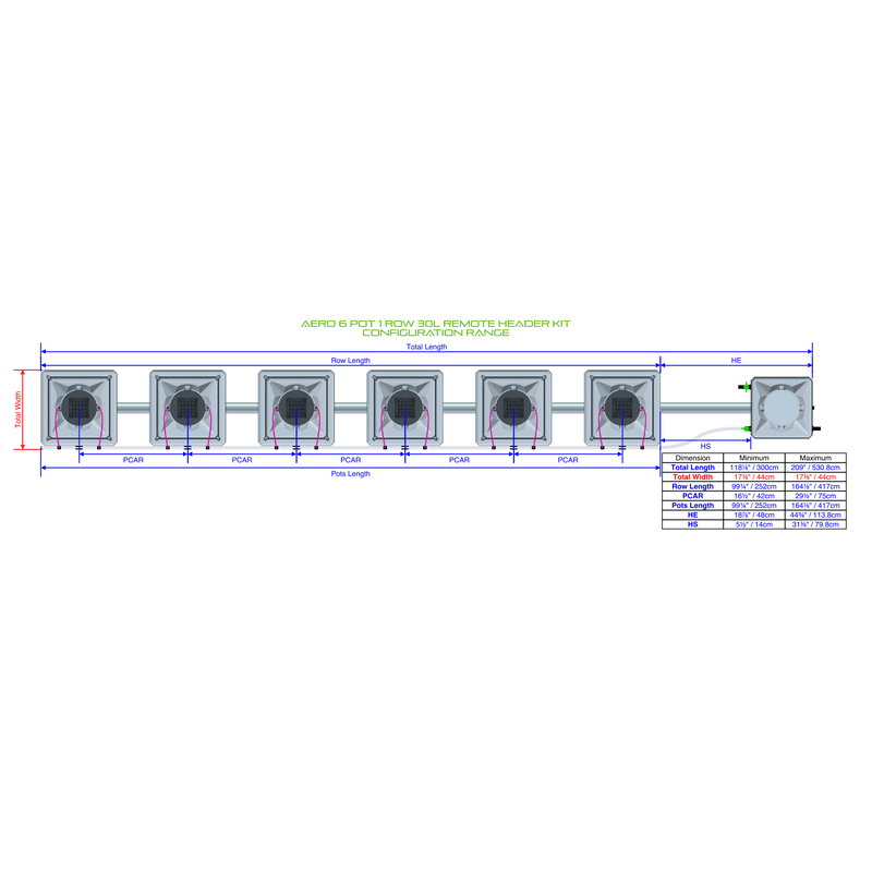 ALIEN AERO 6 Pot Hydroponic kit 1 row