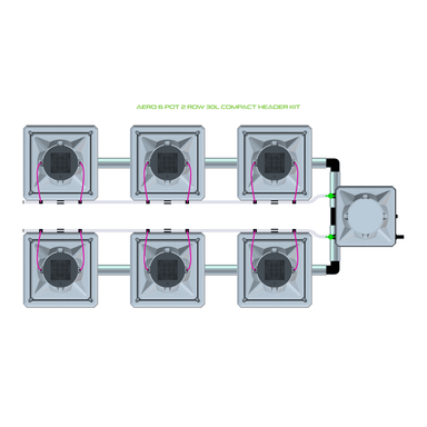 ALIEN AERO 6 Pot Hydroponic kit 2 row