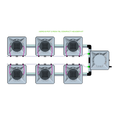 ALIEN AERO 6 Pot Hydroponic kit 2 row