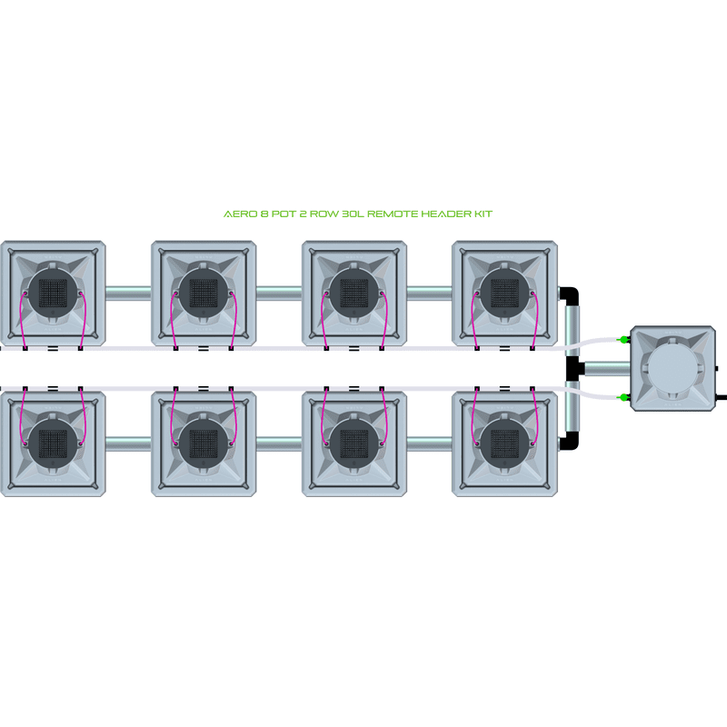 ALIEN AERO 8 Pot Hydroponic kit 2 row