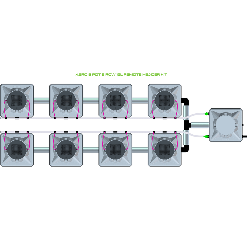 ALIEN AERO 8 Pot Hydroponic kit 2 row