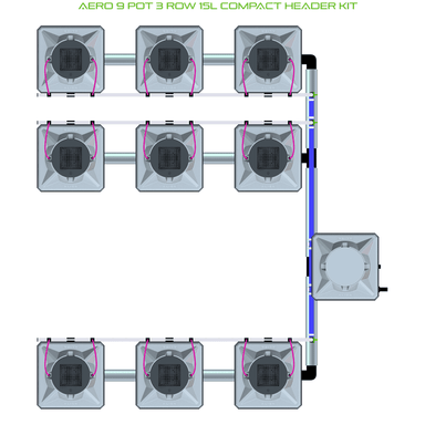 ALIEN AERO 9 Pot Hydroponic kit 3 row