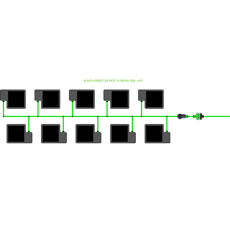 ALIEN EASYFEED 10 Pot Hydroponic kit 2 row