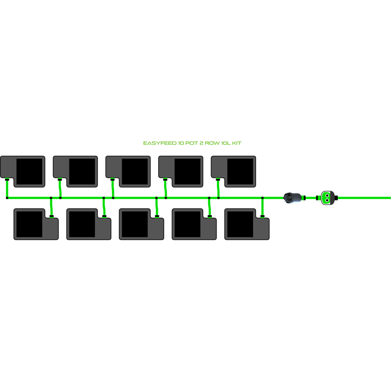 ALIEN EASYFEED 10 Pot Hydroponic kit 2 row