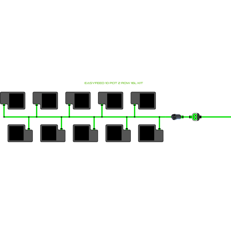 ALIEN EASYFEED 10 Pot Hydroponic kit 2 row