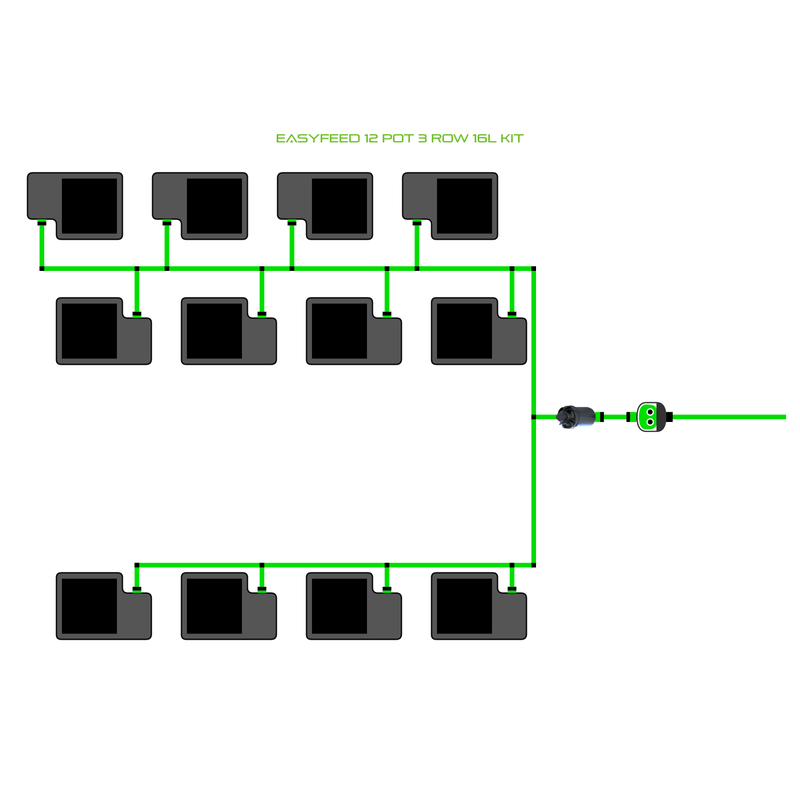 ALIEN EASYFEED 12 Pot Hydroponic kit 3 row
