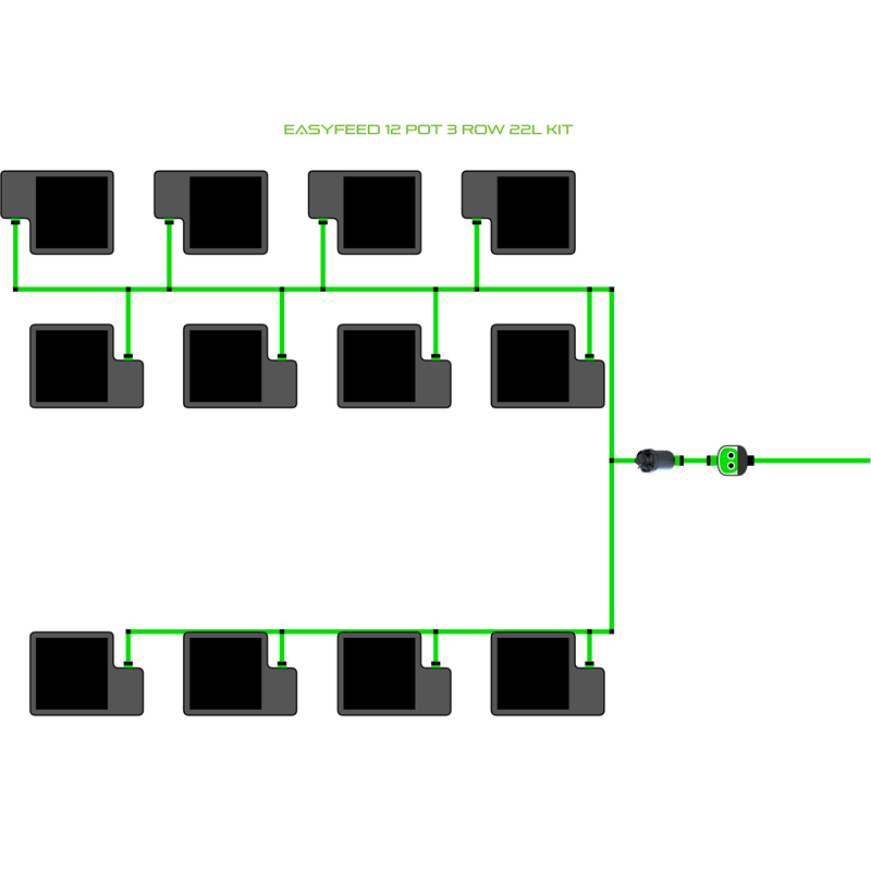 ALIEN EASYFEED 12 Pot Hydroponic kit 3 row