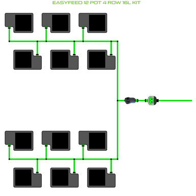 ALIEN EASYFEED 12 Pot Hydroponic kit 4 row